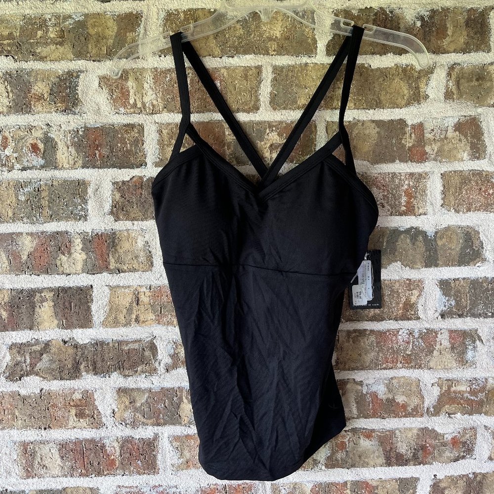 Bloch Diamond Flock Mesh Fitted Black Top